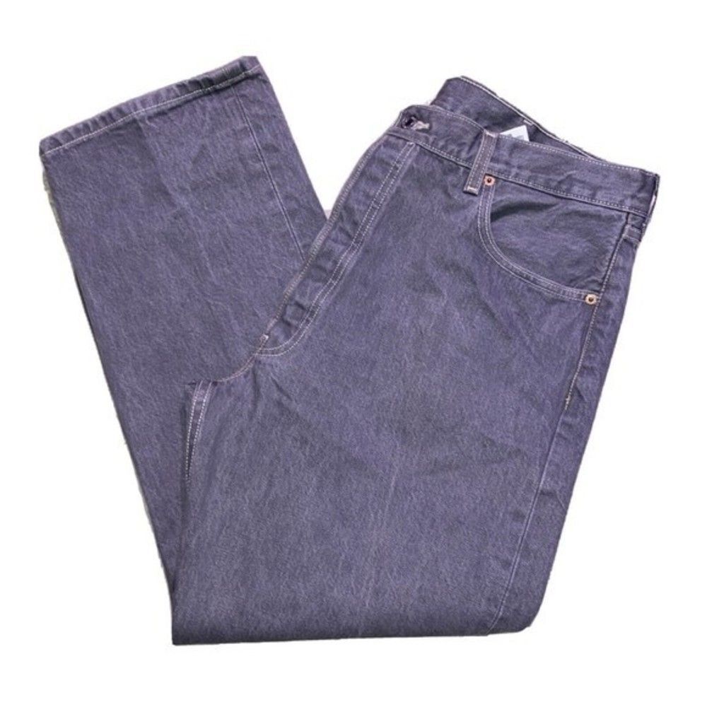 LEVI’S 501 Straight Fit 100% Cotton Grey Denim Jeans Button Fly Mens W39